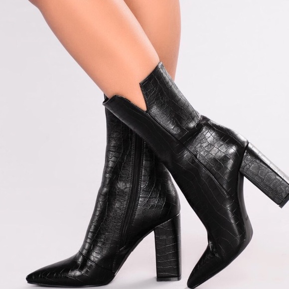 Fashion Nova Shoes - Croc Crazy Bootie Never Worn!